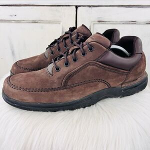 Rockport Brown Leather Eureka Walking Shoe Oxford Chocolate Nubuck Mens Size 13M